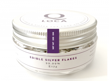 Premium Set Of 23 Karat Edible Gold Flakes and Edible Silver Flakes 30 mg